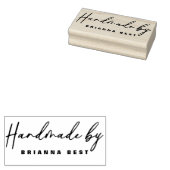 Moderne "Handmade by" Vetgedrukte handgeschreven k Rubberstempel (Gestempeld)