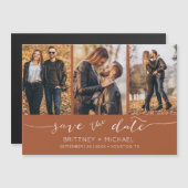 Moderne handmatige briefing Save the Date Terracot (Voorkant / Achterkant)