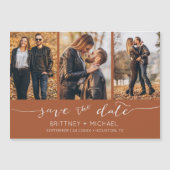 Moderne handmatige briefing Save the Date Terracot (Voorkant)