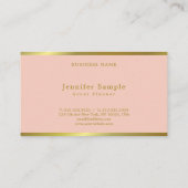 Moderne handmatige handmatige roze gouden gebeurte visitekaartje (Achterkant)