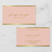 Moderne handmatige handmatige roze gouden gebeurte visitekaartje (Voorkant / Achterkant)