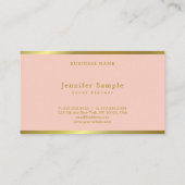 Moderne handmatige handmatige roze gouden gebeurte visitekaartje (Achterkant)