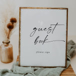 Moderne handmatige handmatige scripts voor gastboe poster<br><div class="desc">Dit moderne script gastenboek is perfect voor een minimalistische bruiloft. Het eenvoudige zwarte en witte ontwerp is voorzien van een unieke industriële lettertypografie met een moderne boho-stijl. in elke kleur. Houd het ontwerp minimaal en elegant, zoals het is, of personaliseer het door uw eigen grafiek en kunstwerk toe te voegen....</div>
