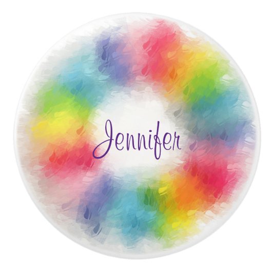 Moderne handmatige, kleurrijke Sjabloon voor hands Keramische Knop (Voorkant)