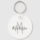 Moderne handmatige naam en monogram sleutelhanger (Voorkant)