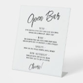 Moderne handschrifkopballen Eenvoudig Open Bar Men Reclamebord Met Voetstuk (Voorkant)