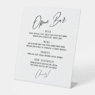 Moderne handschrifkopballen Eenvoudig Open Bar Men Reclamebord Met Voetstuk