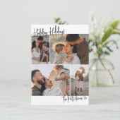 Moderne handschrift 4 Multi-Photo Kerstfeestdag Feestdagenkaart (Staand voorkant)