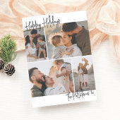 Moderne handschrift 4 Multi-Photo Kerstfeestdag Feestdagenkaart