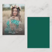 Moderne handschrift baby shower foto Dank u Notitiekaartje (Voorkant / Achterkant)