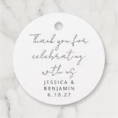 Moderne handschrift Black en White Wedding Bedankjes Labels (Achterkant)