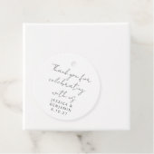 Moderne handschrift Black en White Wedding Bedankjes Labels (In situ)