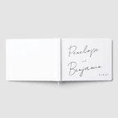 Moderne handschrift Black en White Wedding Gastenboek (Volledig)