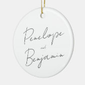 Moderne handschrift Black en White Wedding Keramisch Ornament (Links)