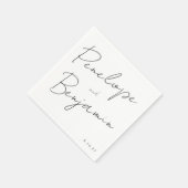 Moderne handschrift Black en White Wedding Servet (Hoek)