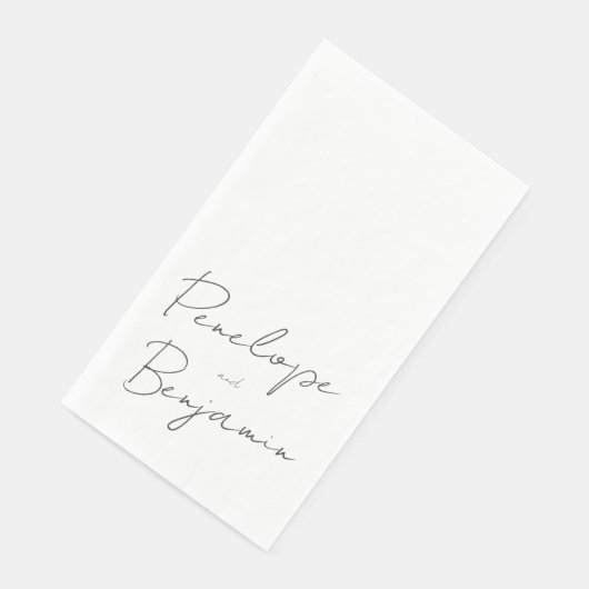 Moderne handschrift Black en White Wedding Servet (Hoek)