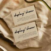 Moderne handschrift bruids display douche informatiekaartje