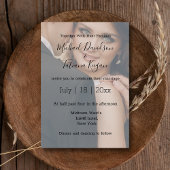 Moderne handschrift bruiloft vervaagd foto uitnodi