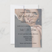 Moderne handschrift bruiloft vervaagd foto uitnodi (Voorkant)