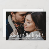 Moderne handschrift Eenvoudige foto-elopement brui Aankondiging (Voorkant / Achterkant)