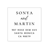 Moderne handschrift koppels namen retour adres rubberstempel (Afrduk)