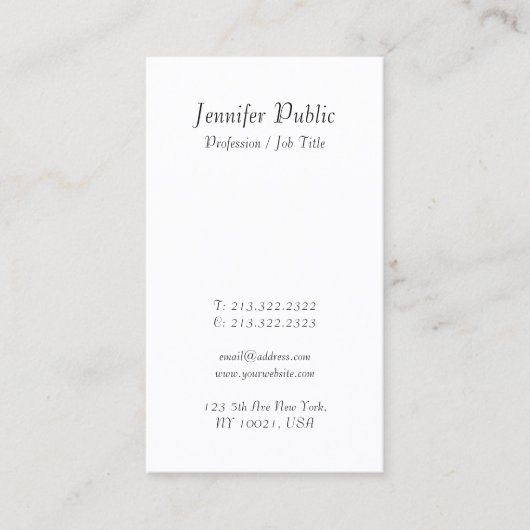 Moderne handschrift script elegant eenvoudig ontwe visitekaartje (Voorkant)