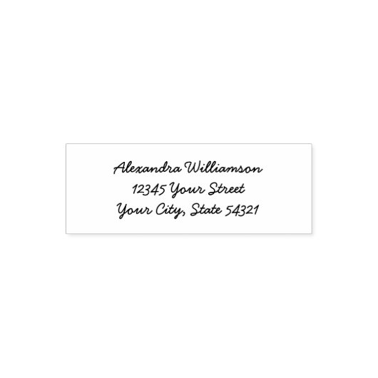 Moderne handschrift Script Name Address DIY Zelfinktende Stempel (Design)