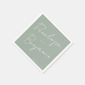Moderne handschrift Wedding Boho Sage Servet (Hoek)