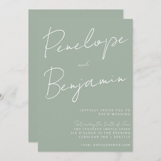 Moderne handschriftafdrukstok kaart (Voorkant / Achterkant)