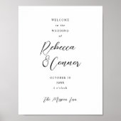 Moderne handschriftelende paren bruiloft welkom poster (Voorkant)
