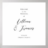 Moderne handschriftelende paren Welkomstteken brui Poster (Voorkant)