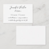 Moderne handschriftenscript: minimaal visitekaartje (Voorkant / Achterkant)