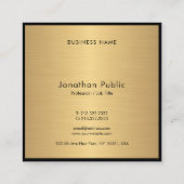 Moderne handschriftentekst Glamor Gold Chic Vierkante Visitekaartje (Achterkant)