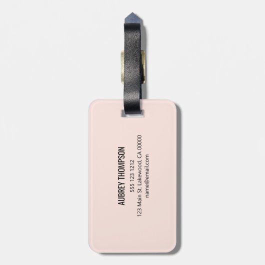 Moderne handschriftherkalligrafie Naam Eenvoudig Bagagelabel (Achterkant verticaal)