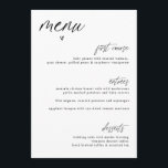 Moderne, handschrifthermisch hoorbaar menu Eenvoud<br><div class="desc">Dit moderne trouwmenu is leuk en casual. Het kenmerkt het handschrift manuscript met een hand getrokken hart. Ga in de ontwerpredacteur om dingen rond te bewegen en uw het uit elkaar plaatsen aan te passen. Bekijk meer sjablonen van dit leuke,  moderne bruiloft collectie hieronder.</div>
