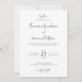 Moderne handscript foto bruiloft RSVP QR code Kaart (Voorkant)