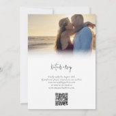 Moderne handscript foto bruiloft RSVP QR code Kaart (Achterkant)