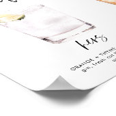 moderne handtekening drink bruiloft bord poster (Hoek)