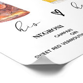 moderne handtekening drink bruiloft bord poster (Hoek)