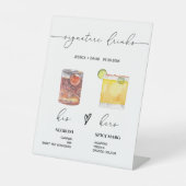 moderne handtekening drink bruiloft bord reclamebord met voetstuk (Voorkant)