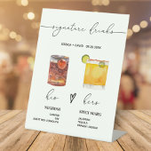 moderne handtekening drink bruiloft bord reclamebord met voetstuk