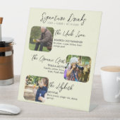 Moderne handtekening Drink drie foto-bruiloft Reclamebord Met Voetstuk (Insitu)