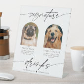 Moderne handtekening Drink huisdierenfoto Reclamebord Met Voetstuk (Insitu)