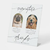 Moderne handtekening Drink huisdierenfoto Reclamebord Met Voetstuk (Voorkant)