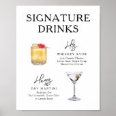 Moderne handtekening Drink Poster avond ervoor (Voorkant)