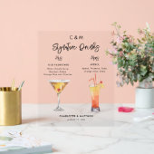 Moderne handtekening Drink zijn en haar bruiloft Acryl Bord (Huwelijk)