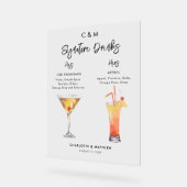 Moderne handtekening Drink zijn en haar bruiloft Acryl Bord (Hoek)