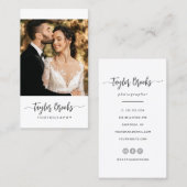 Moderne handtekening Elegant Script-fotograaf Visitekaartje (Voorkant / Achterkant)
