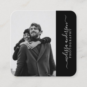 Moderne handtekening fotografie vierkante visitekaartje