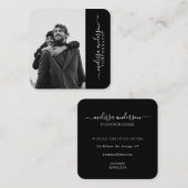 Moderne handtekening fotografie vierkante visitekaartje (Voorkant / Achterkant)